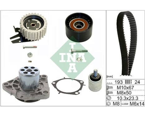 Pompe à eau + kit de courroie de distribution 530061930 Ina