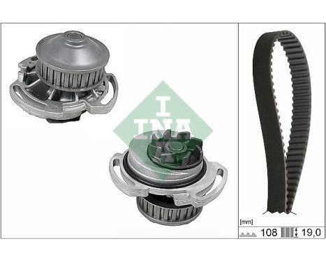 Pompe à eau + kit de courroie de distribution 530071730 Ina