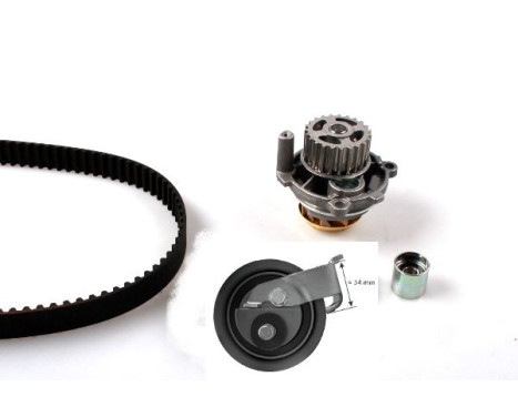 Pompe à eau + kit de courroie de distribution PK05727 Hepu