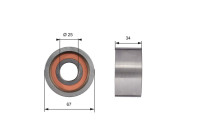 Poulie renvoi/transmission, courroie de distribution PowerGrip® T41178 Gates
