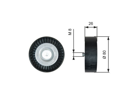 Poulie renvoi/transmission, courroie trapézoïdale à nervures DriveAlign® T36367 Gates