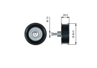 Poulie renvoi/transmission, courroie trapézoïdale à nervures DriveAlign® T36536 Gates