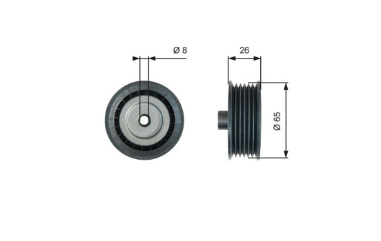 Poulie renvoi/transmission, courroie trapézoïdale à nervures DriveAlign® T36776 Gates