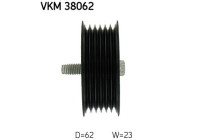 Poulie renvoi/transmission, courroie trapézoïdale à nervures VKM 38062 SKF