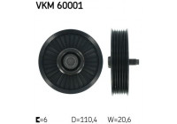 Poulie renvoi/transmission, courroie trapézoïdale à nervures VKM 60001 SKF
