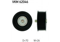 Poulie renvoi/transmission, courroie trapézoïdale à nervures VKM 62046 SKF