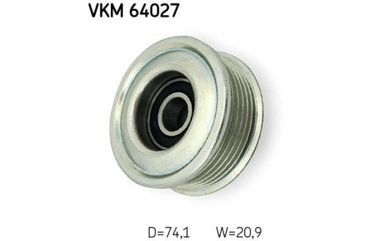 Poulie renvoi/transmission, courroie trapézoïdale à nervures VKM 64027 SKF, Image 2
