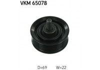 Poulie renvoi/transmission, courroie trapézoïdale à nervures VKM 65078 SKF