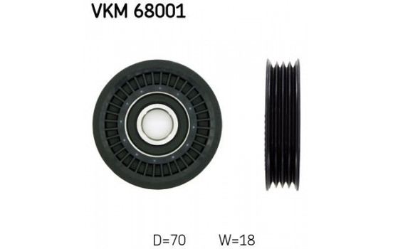 Poulie renvoi/transmission, courroie trapézoïdale à nervures VKM 68001 SKF