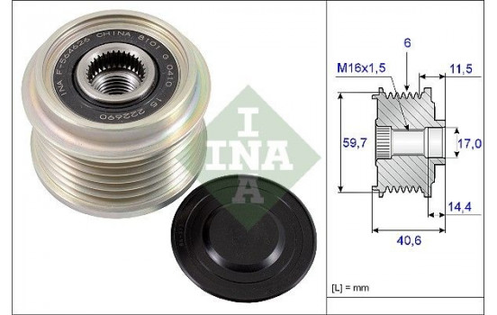 Poulie roue libre, alternateur 535022710 Ina