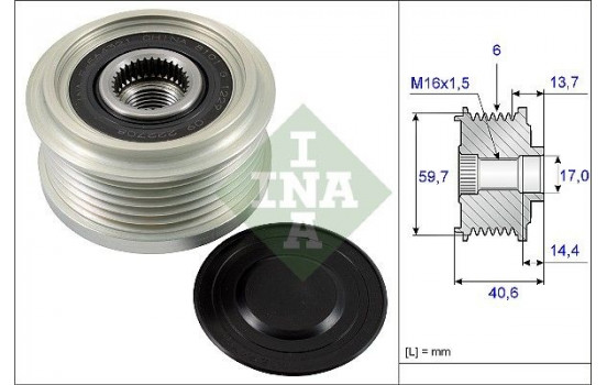 Poulie roue libre, alternateur 535022810 Ina