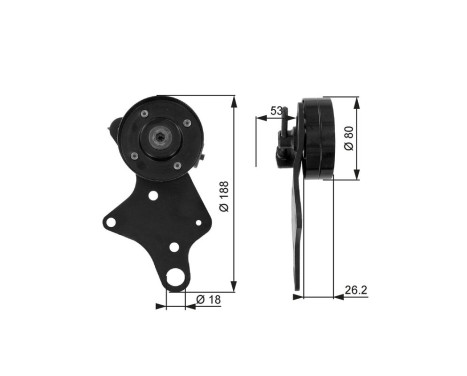 Poulie-tendeur, courroie trapézoïdale à nervures DriveAlign® T36024 Gates