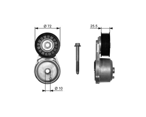 Poulie-tendeur, courroie trapézoïdale à nervures DriveAlign® T38103 Gates