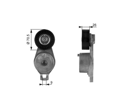 Poulie-tendeur, courroie trapézoïdale à nervures DriveAlign® T38185 Gates