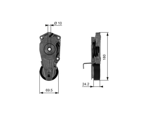Poulie-tendeur, courroie trapézoïdale à nervures DriveAlign® T38405 Gates