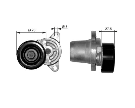 Poulie-tendeur, courroie trapézoïdale à nervures DriveAlign® T38454 Gates