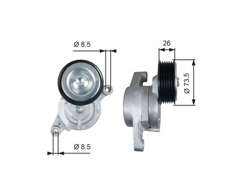 Poulie-tendeur, courroie trapézoïdale à nervures DriveAlign® T39279 Gates
