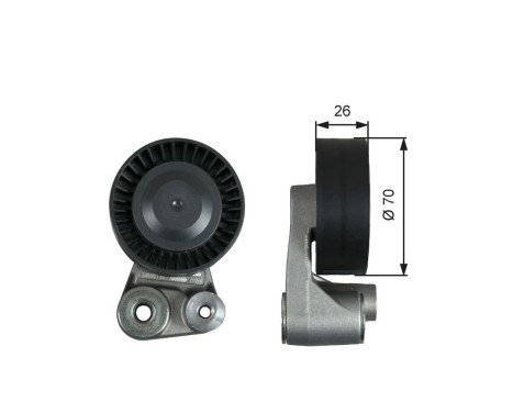 Poulie-tendeur, courroie trapézoïdale à nervures DriveAlign® T39347 Gates