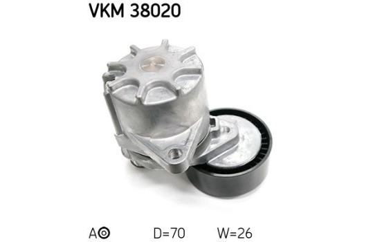Poulie-tendeur, courroie trapézoïdale à nervures VKM 38020 SKF, Image 2