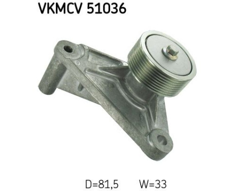 Rouleau de guidage/rouleau de déviation, courroie Poly V VKMCV 51036 SKF