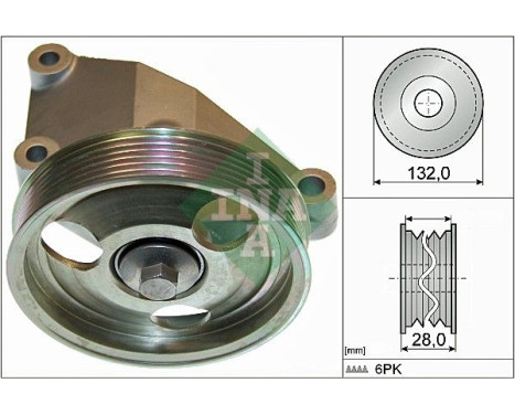 Rouleau de guidage/rouleau de renvoi, courroie trapézoïdale Poly 532 0650 10 Ina