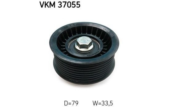 Rouleau de guidage/rouleau de renvoi, courroie trapézoïdale Poly VKM 37055 SKF