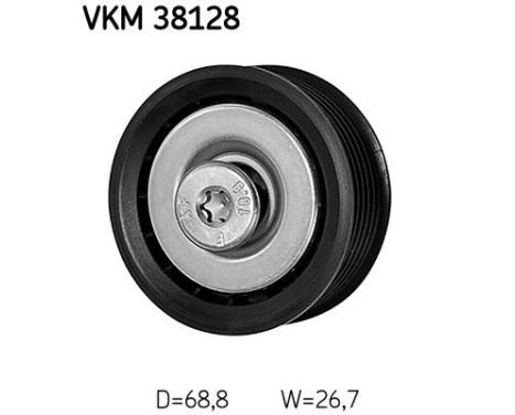 Rouleau de guidage/rouleau de renvoi, Courroie trapézoïdale poly VKM 38128 SKF