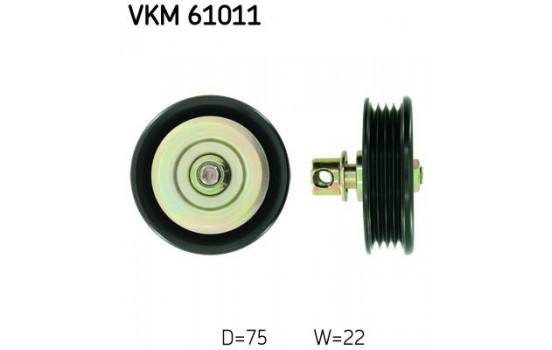 Poulie renvoi/transmission, courroie trapézoïdale à nervures VKM 61011 SKF