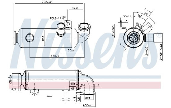 Refroidisseur, recirculation des gaz d'échappement