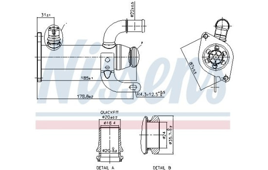 Refroidisseur, recirculation des gaz d'échappement
