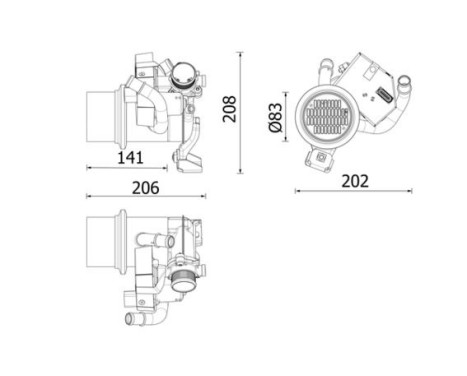 Refroidisseur, recirculation des gaz d'échappement
