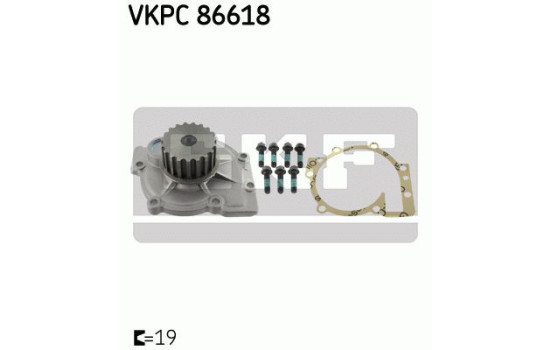 Conjunto bomba de agua + correa de distribución VKMC 06604 SKF, Imagen 2