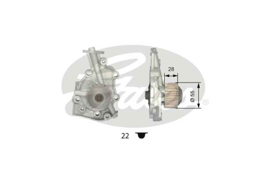Bomba de agua + correas de distribución KP15434XS Gates