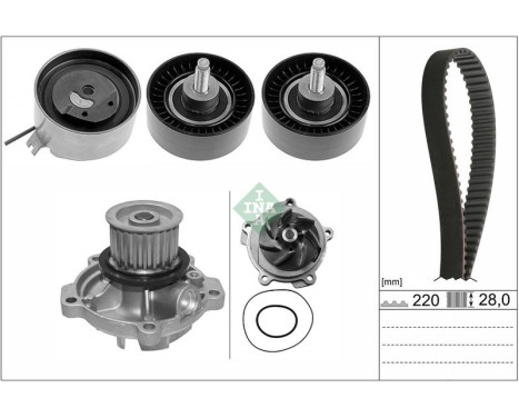 Conjunto bomba de agua + correa de distribución 530 0456 30 Ina