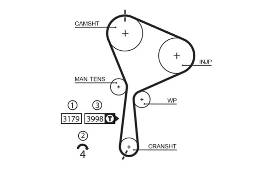 Juego de correas de distribución K015610XS Gates, Imagen 3
