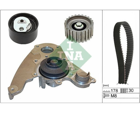 KIT DE CORREA DE DISTRIBUCIÓN + BOMBA DE AGUA CHEVROLET, FIAT, IVECO 530023230 Ina