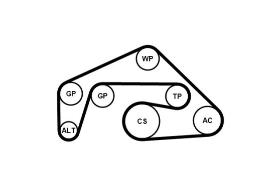 Juego de correas trapezoidales poli V 6PK2415K1 Contitech, Imagen 3