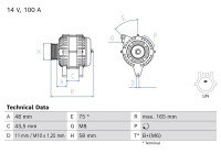 Dinamo / Alternador 0 986 085 130 Bosch