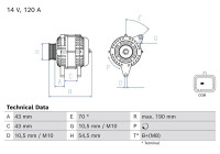 Dinamo / Alternador 0 986 085 240 Bosch