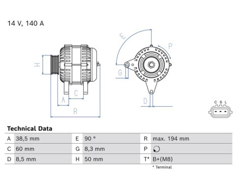 Dinamo / Alternador 0 986 086 840 Bosch