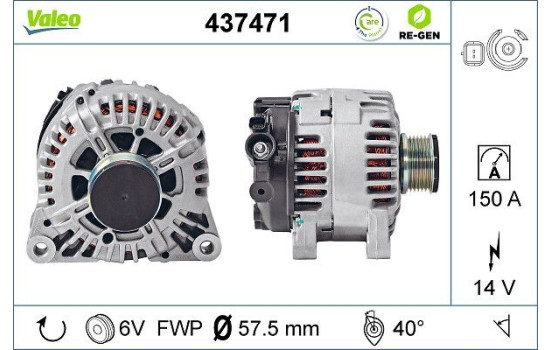 Dinamo / Alternador 437471 Valeo, Imagen 2