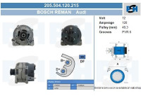 Dinamo Audi 120A 0.123.510.009-R Bosch