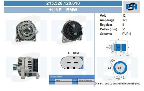 Dinamo BMW 120A 215.528.120.010 PlusLine, Imagen 5