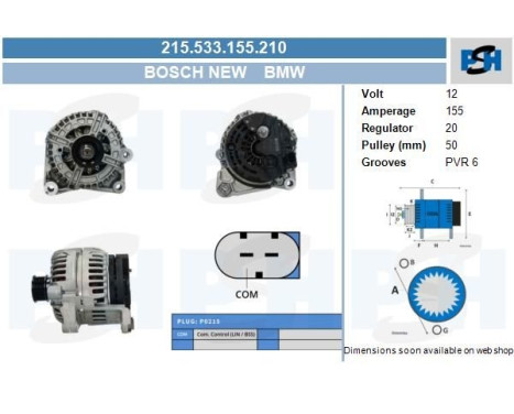 Dinamo BMW 155A 215.533.155.210 Bosch