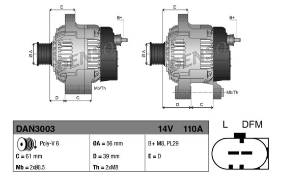 Dinamo DAN3003 Denso, Imagen 2