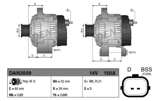 Dinamo DAN3009 Denso