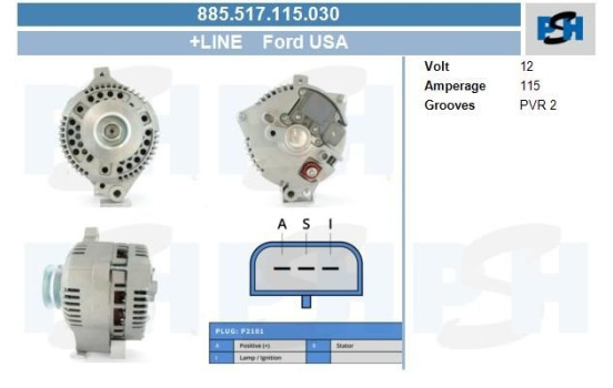 Dinamo Ford USA 130A 885.517.115.030 PlusLine, Imagen 5