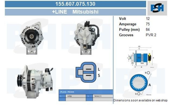 Dinamo Mitsubishi 75A 155.607.075.130 PlusLine, Imagen 13