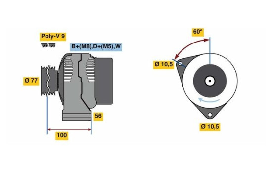 Dinamo NCB2(>)14V86/150A Bosch, Imagen 5