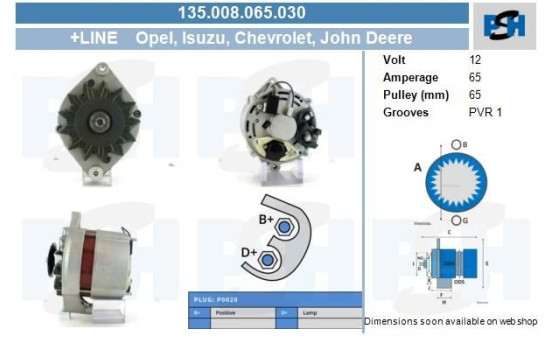 Dinamo PSH NUEVO Opel 135.008.065.030 PlusLine, Imagen 5